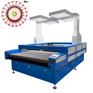 เครื่องตัดเลเซอร์ CO2 แบบอัตโนมัติ มุมมองพาโนรามา ความแม่นยำสูง หัวตัดคู่ รองรับแรงดันไฟฟ้าหลายระดับ (220V/380V) สำหรับสิ่งทอและเสื้อผ้า - Product Image 3