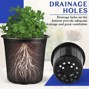 Vente en gros d'usine : Pots de fleurs en plastique épaissis pour semis, avec trous, pour jardin, pelouse et cour, utilisables en intérieur et en extérieur - Product Image 6