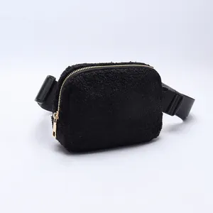 Keymay Stock Black Cream Brown 7 Colors Crossbody Waist Bag Pack For Travel Walking Running Easy Carry Wallet Belt Bag Men