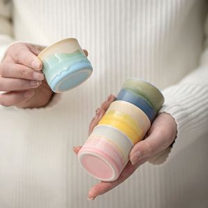 Japanese Hand Painted Ceramic 4-Piece Tea <b>Cup</b> <b>Set</b> with Custom Logo Porcelain Pottery Business Gift Dishwasher Safe - Product Image 4