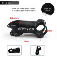 OEM/ODM BUCKLOS tige de vélo en fibre de carbone 6/17 degrés ultraléger VTT vélo de route VTT tige pour guidon 31.8mm pièces de cyclisme