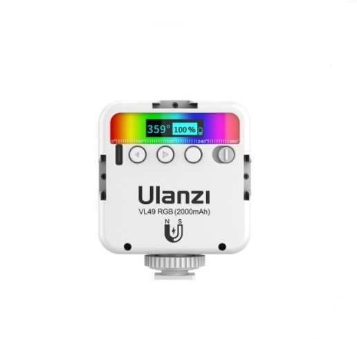 Stocks Ulanzi VL49 Full Color RGB LED Video Light 2500K-9000K 800LUX Magnetic Mini Fill 3 Cold Shoe 2000mAh Type-C Camera Light