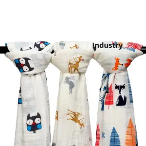 Coperta Avvolgente per Neonati in Mussola di Puro Cotone a 2 Strati, Asciugamano da Bagno per Bambini, Vendita all'Ingrosso - Product Image 1