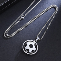 Pendentif Coupe du Monde de Basketball et Football 2026 FC pour Homme, Collier Chaîne en Acier Inoxydable Style Hip-Hop Urbain, Cadeau Sportif