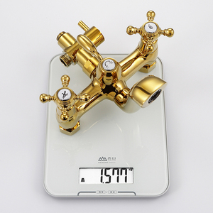 BUTERFLEOGE Luxury Antique Design Dual Wall Mounted Meter Shower <b>Set</b> Polished Brass Ceramic Rain Soft <b>Spray</b> Hotels Chrome BT-S18 - Product Image 5