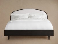 Lit de Luxe Moderne en Bois Massif, Cadre de Lit Designer Arcuado Rembourré, Lits en Bois pour Ensembles de Chambres Parentales, Hôtels de Luxe