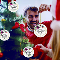 Ornements d'arbre de Noël ronds en céramique suspendus imprimés UV de 3 pouces Ornement de sublimation de Noël Décorations de boules de Noël