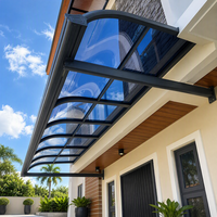 Auvent de porte en alliage d'aluminium sur mesure pour les États-Unis avec panneau PC résistant aux UV, imperméable, pour entrée extérieure