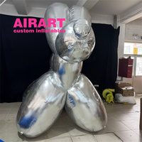 Mascotte de chien gonflable mignonne sur mesure, vente en gros, événements, décoration de fête, ballon de chien argenté gonflable