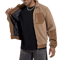 Vente en gros 2025 veste polaire homme en vestes d'hiver Streetwear chaud bloc de couleur extérieur fermeture éclair Vintage vestes polaires
