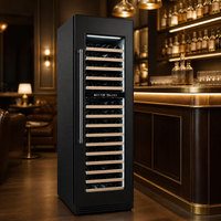 Réfrigérateur à vin double zone 430L pour fournisseur OEM, porte en acier inoxydable, compresseur, 148 bouteilles, affichage numérique, pour hôtel et bar