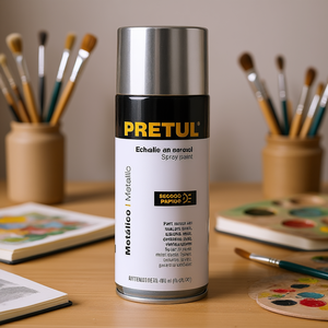 Pretul Metallic <b>Chrome</b> <b>Spray</b> Paint 400ml Fast-Drying Art Paint for Creative Projects and School Supplies - Product Image 2
