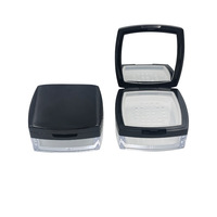 Poudre libre compacte noire carrée FHDZ-107 Z fabriquée par Lisheng, miroir portable, poudre fine fixante, vide
