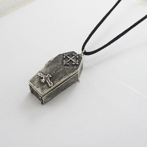 고딕 다크 스타일 해골 관 모양 펜던트 남성용 펑크 자석 오픈 관 펜던트 목걸이 쥬얼리 - Product Image 3