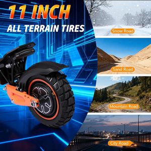 สกู๊ตเตอร์ไร้แปรงถ่าน 1600W 48V 21Ah ความเร็ว 55 กม./ชม. ระยะทาง 60 กม. ยาง 11 นิ้ว ระบบกันสะเทือนคู่ ดิสก์เบรก พับได้ สำหรับผู้ใหญ่ สกู๊ตเตอร์ 1600w รุ่น G - Product Image 4