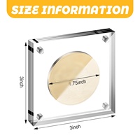 Boîtier de présentation magnétique personnalisé en acrylique transparent pour pièces de monnaie, badges, médailles de défi et médailles préservées, support de rangement pour collectionneur