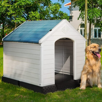 Pawise modernes Outdoor Indoor Kunststoff-Haustier-Hundehaus in mehrfacher Größe mit erhöhten Boden und Lüftungsöffnungen für kleine mittlere große Hunde