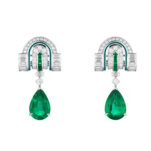 925 Pure Silver Stud Earrings Gold High Carbon Zirconia Diamond Green Pear Cut for Women's Banquet Party Wedding Anniversary - Product Image 1