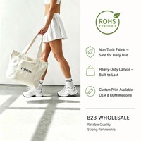 Bolsa de Lona Personalizada, Resistente, con Costuras Reforzadas, de 16 oz, para Yoga, Fitness, Deportes, Compras, con Bolsillo Exterior