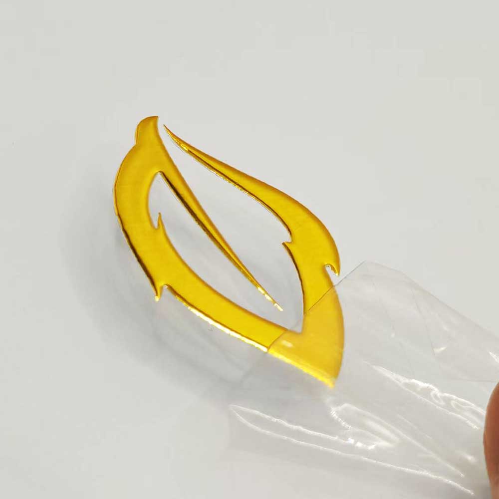 Custom Logo 3D UV Transfer Waterproof PVC Foil Stickers Luxury Clear Gold Silver Labels with Strong Custom Packing