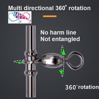 100 pièces/sac croix-ligne Double roulement en forme de T Triple pêche pivotant croix ligne attirail connecteur Clip 3 voies manches sertissage émerillons