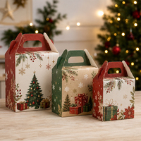 Boîte cadeau de Noël personnalisée en papier kraft avec logo imprimé pour produits de fêtes en gros