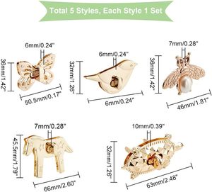 PH Pandahall Ensembles de fermoirs rotatifs pour sacs, en alliage, couleur or clair, motifs Tortoise, Papillon, Cheval, Oiseau - Product Image 2