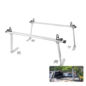 Heavy duty universal extendable 800 lb 4x4 aluminum adjustable pick up load cargo roof carrier pickup ladder truck bed rack