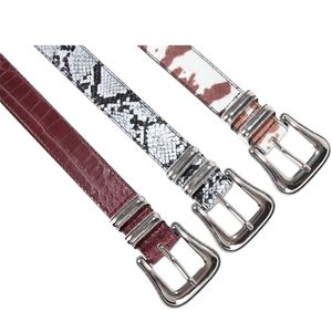 Conception d'usine serpent crocodile de luxe personnalisé Cowboy de l'Ouest boucle ardillon en alliage de zinc pleine fleur bracelet en cuir véritable ceinture de créateur - Product Image 6