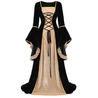 Robe Longue de Soirée Féminine en Velours de Luxe, Style Renaissance Irlandaise Victorienne Médiévale, Tenue Rétro Fantaisie pour Halloween, Costume de Cosplay, Grande Taille