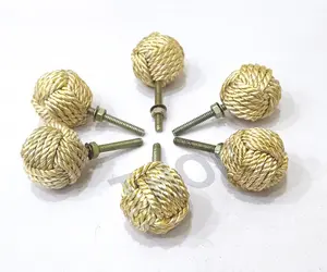 Nautical Jute Rope Door Knobs/Rope Knot Drawer Pulls and Knobs Set of 6 furniture accessories furniture hardware cabinet handle