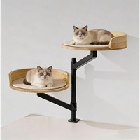 Lit pour chat portable de haute qualité en bois Bureau de travail Lit de repos rotatif pour chats