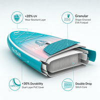 Planche de paddle gonflable OEM personnalisée tout usage avec revêtement antidérapant en EVA pour débutants