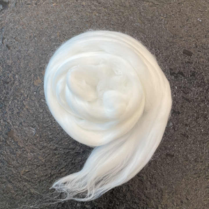 TC Certified GRS 100% Recycled 3D Fine <b>Polyester</b> Tops Solid 3Dx88mm Semi-Dull Raw White <b>Yarn</b> Spinning for Concrete Use - Product Image 3