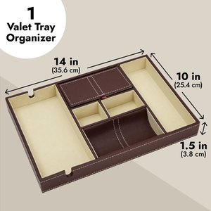 Plateau <span class=keywords><strong>de</strong></span> rangement personnalisé et créatif pour table <span class=keywords><strong>de</strong></span> chevet - Organisateur <span class=keywords><strong>de</strong></span> bijoux, clés et montres pour homme - Plateau <span class=keywords><strong>de</strong></span> <span class=keywords><strong>valet</strong></span> en cuir PU - Product Image 4
