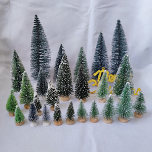 Mini árbol de Navidad con nieve, Mini árbol de aguja de pino, decoración de ventana de escritorio, simulación de árbol de Navidad con Base de madera - Product Image 1