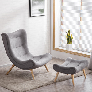 Poltrona Lounge Snail con Poggiapiedi, Sedia Moderna di Lusso in Velluto per <span class=keywords><strong>Soggiorno</strong></span>, Poltrona Singola Relax per Casa - Product Image 4