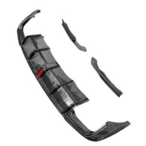 3 pièces de pare-chocs de voiture en fibre de carbone, lèvre avant, diffuseur de pare-chocs arrière avec éclairage LED, spoiler pour <span class=keywords><strong>Audi</strong></span> A4 B10 Sports 2021+ A4 Diffuser - Product Image 4