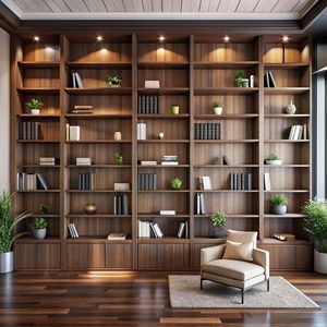 Librería Moderna Ecológica y Duradera de Madera Maciza, Sistema de Estanterías Ajustable, Unidad de Almacenamiento Personalizable para Sala de Estar - Product Image 2