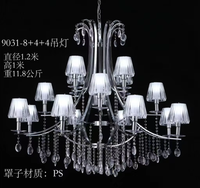 Lustres en cristal métalliques modernes de luxe, lustre suspendu contemporain LED IP55, luminaire de plafond pour mariage, 5 étages (16 lumières)