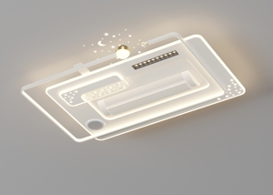Ventilateur de <span class=keywords><strong>plafond</strong></span> moderne intelligent sans pales en acrylique avec lumière <span class=keywords><strong>LED</strong></span> pour la maison, chambre et salon - Product Image 6