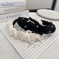 Élégant Bandeau Plissé Rembourré en Velours Vintage pour Femme Automne Hiver, Chouchous et Accessoires Cheveux Designer pour Femme Jinhong