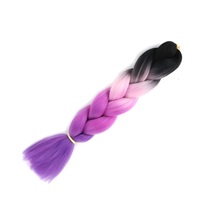 Dreadlocks tricolores 100g, perruque J pour femme, cheveux tressés jacquard, fibre à changement progressif, tresse jumbo, queue de cheval longue, utilisable au quotidien