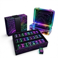 Juego de Mahjong con Luces LED, Fichas Acrílicas, Caja con Patrón PCB, Logotipo Personalizado, Regalo para Fiestas