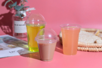 Tasse PET jetable avec logo imprimé personnalisé 8/9/10/12/14/16/20/24/32 oz Tasses en plastique à paroi unique pour café, thé à bulles, smoothie