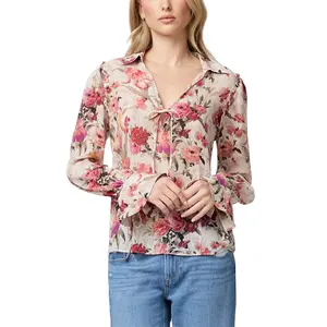 New Fashion Blouse in 2023 Women Plus Size Blouses Shirts Casual Long Sleeve Spring Tops Print Modest Blouses & Shirts
