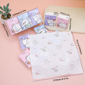 Pañuelos de bolsillo con estampado de dibujos animados personalizados, 3 capas, 9 Uds., pañuelo de oso blanco bonito, toalla de mano de <span class=keywords><strong>papel</strong></span> de alta calidad - Product Image 6