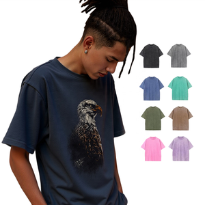 T-shirt de l'équipe SHENGSHI personnalisé 320g lavage minéral surdimensionné col rond gymnastique doux 100% coton Hip Hop pour impression personnalisée t-shirt en vrac - Product Image 1