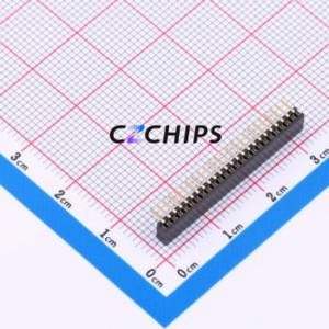 X1311FR-24-C43D24 Pin Socket Bent Lead Through Hole,P=1.27mm Connector 1x24P 1.27mm Square Hole Right Angle Insert - Product Image 2