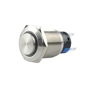 ip67 16mm momentary lock 3pin High round head 316 stainless steel lock push button switch without led